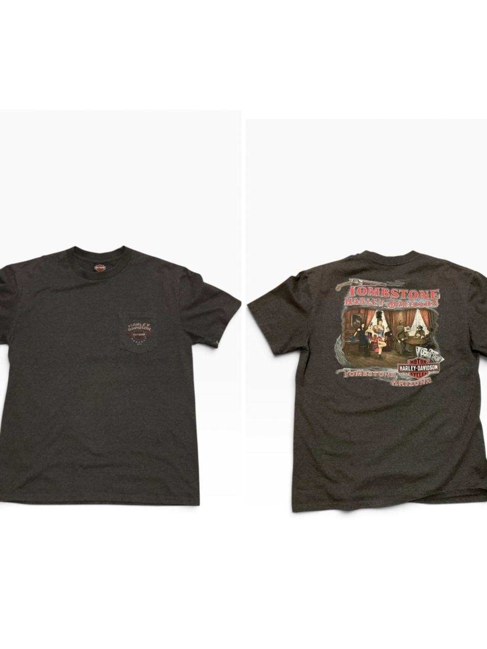 Harley-Davidson Tombstone Arizona T-Shirt Size L Charcoal Pocket Graphic